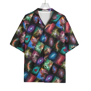 Multiverse Galaxy Herren Bowling Shirt Button Up