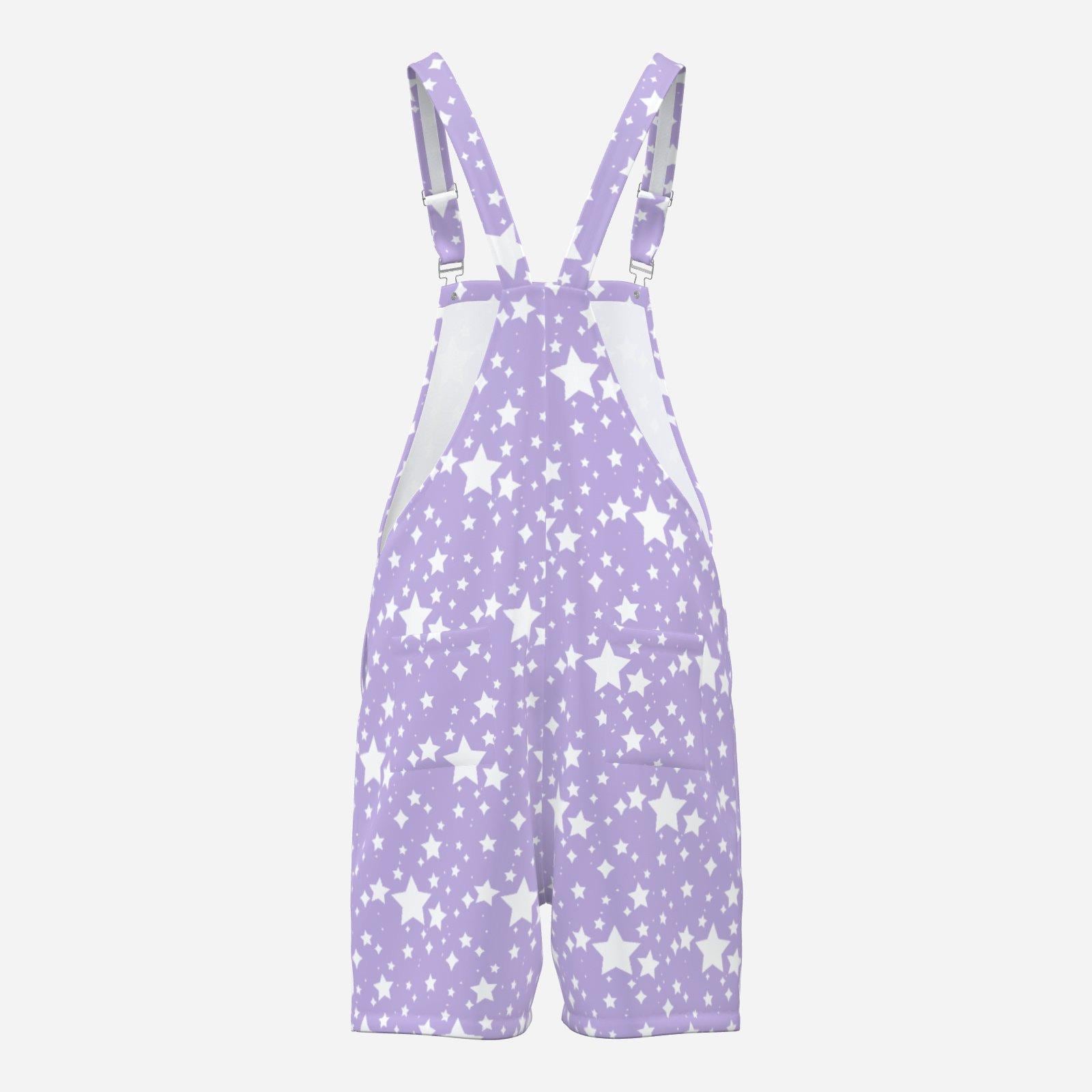 Shortie Overalls Yume Lavender Stardust Pastel Purple White