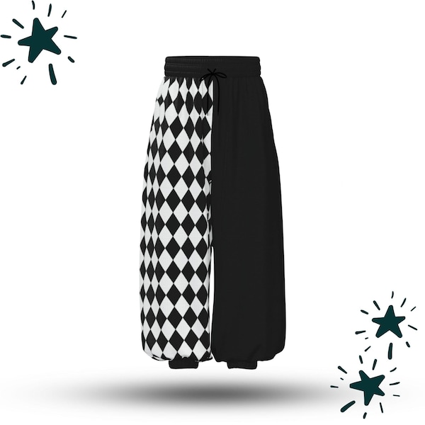 Baggy Pantaloons Pierrot Harlequin Split Balloon Harem Jester Clown Pants