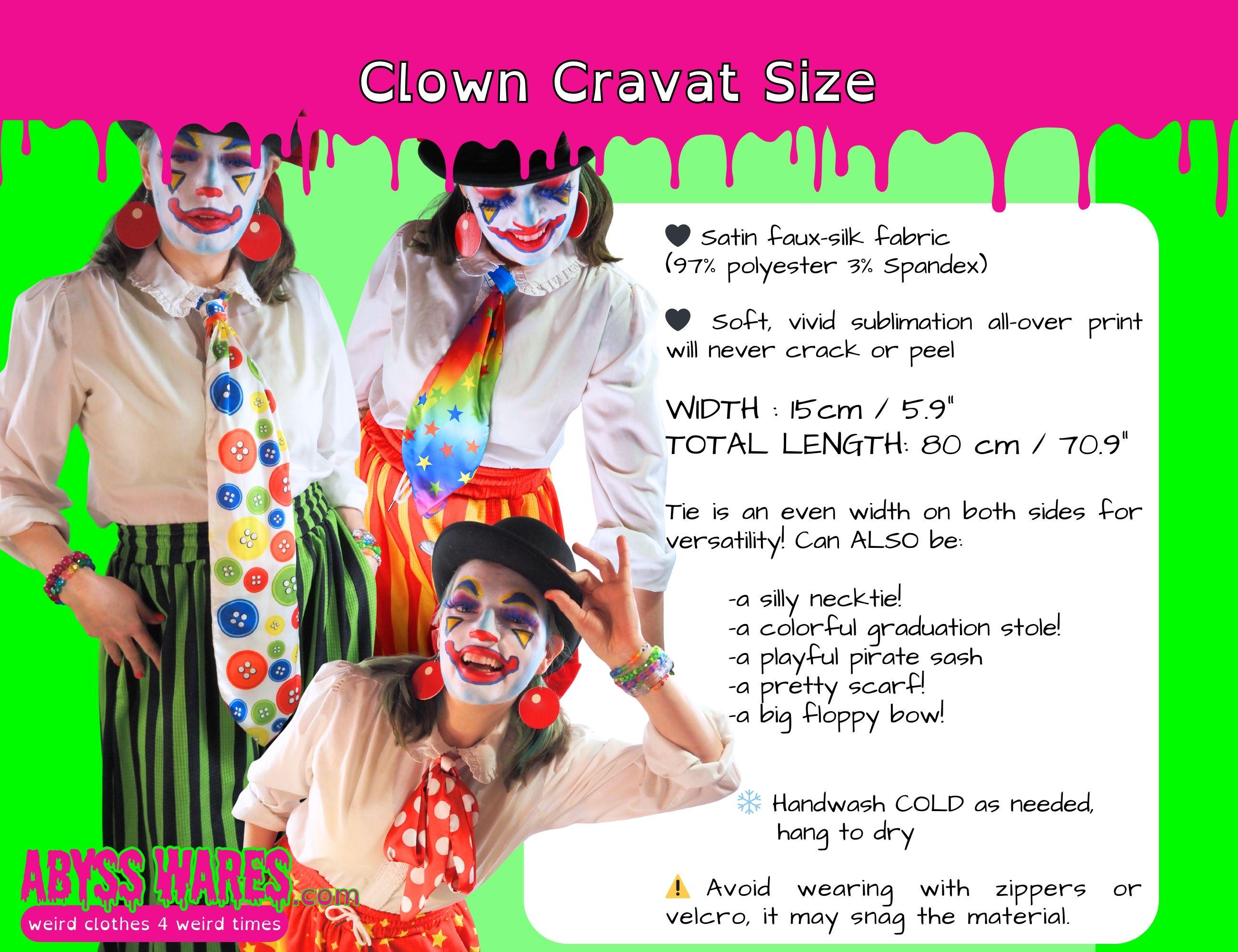 Silly Sun Oversize Clown Ascot, Sunny Sunshine Clowncore Accessories ...