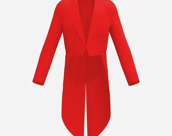 Toff Tailcoat Rad Red Tuxedo Cutaway Jacket with Tails