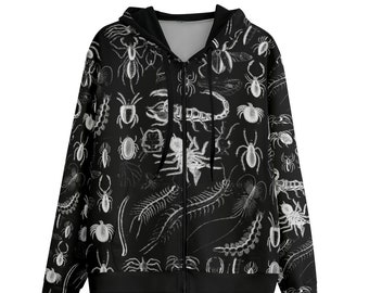 Scorpion Horror Zip Up Hoodie, Nonbinary Gothic Jacket