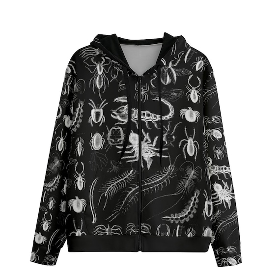 Scorpion Horror Zip up Hoodie, Nonbinary Gothic Jacket - Etsy