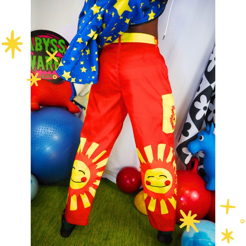 Silly Sun Clowncore Cargos, Clown Pants W Cargo Pockets Adult Costume ...