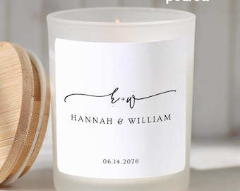 Custom Wedding Candle for Couples Personalized Wedding Favor Gift Couple Initials Candle Favors for Guests Bulk Wedding Favor Candle