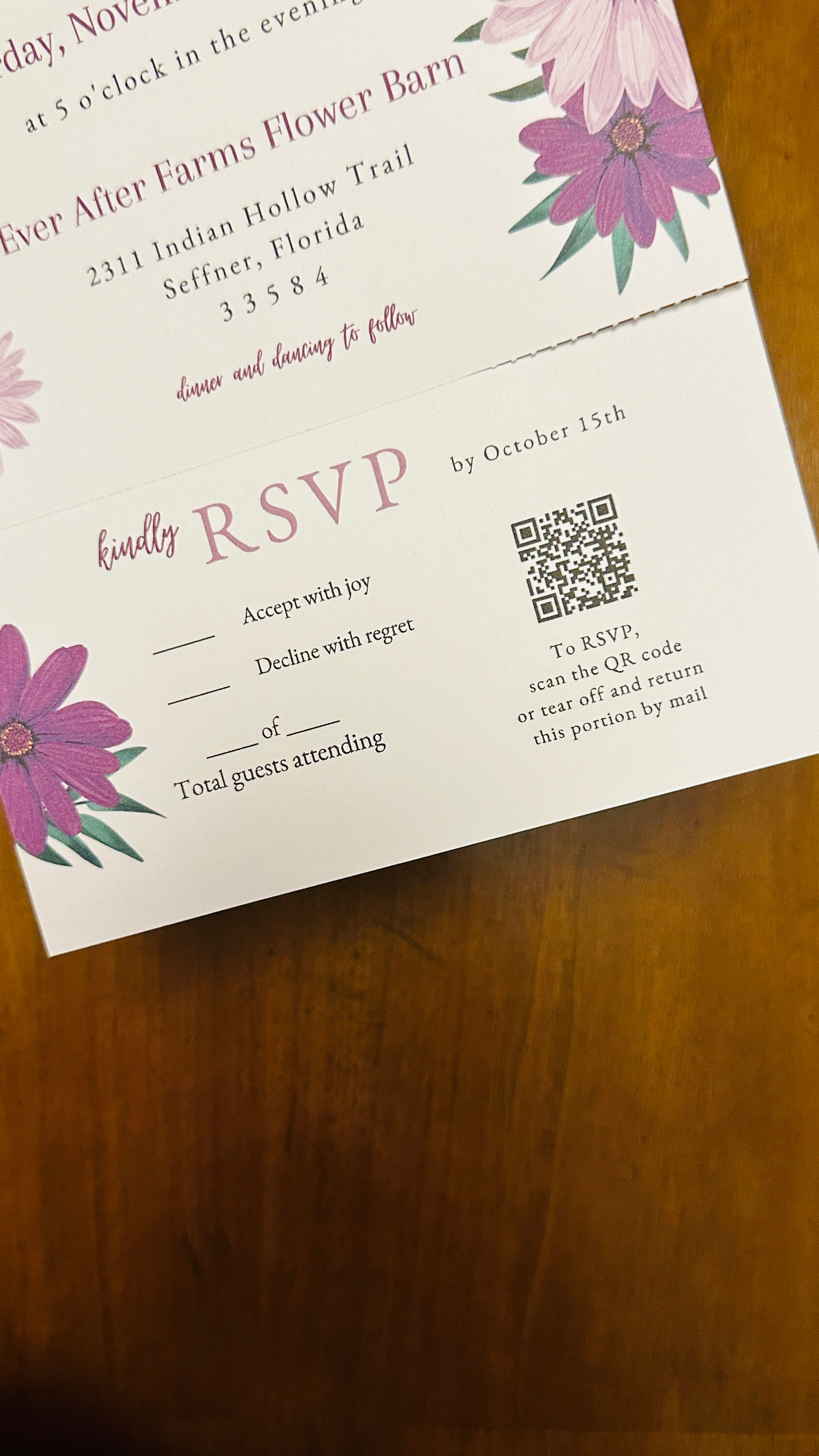 ALL-IN-ONE Invitation Template With Removable Rsvp Card, Fold and Send Invite, Diy All in One ...