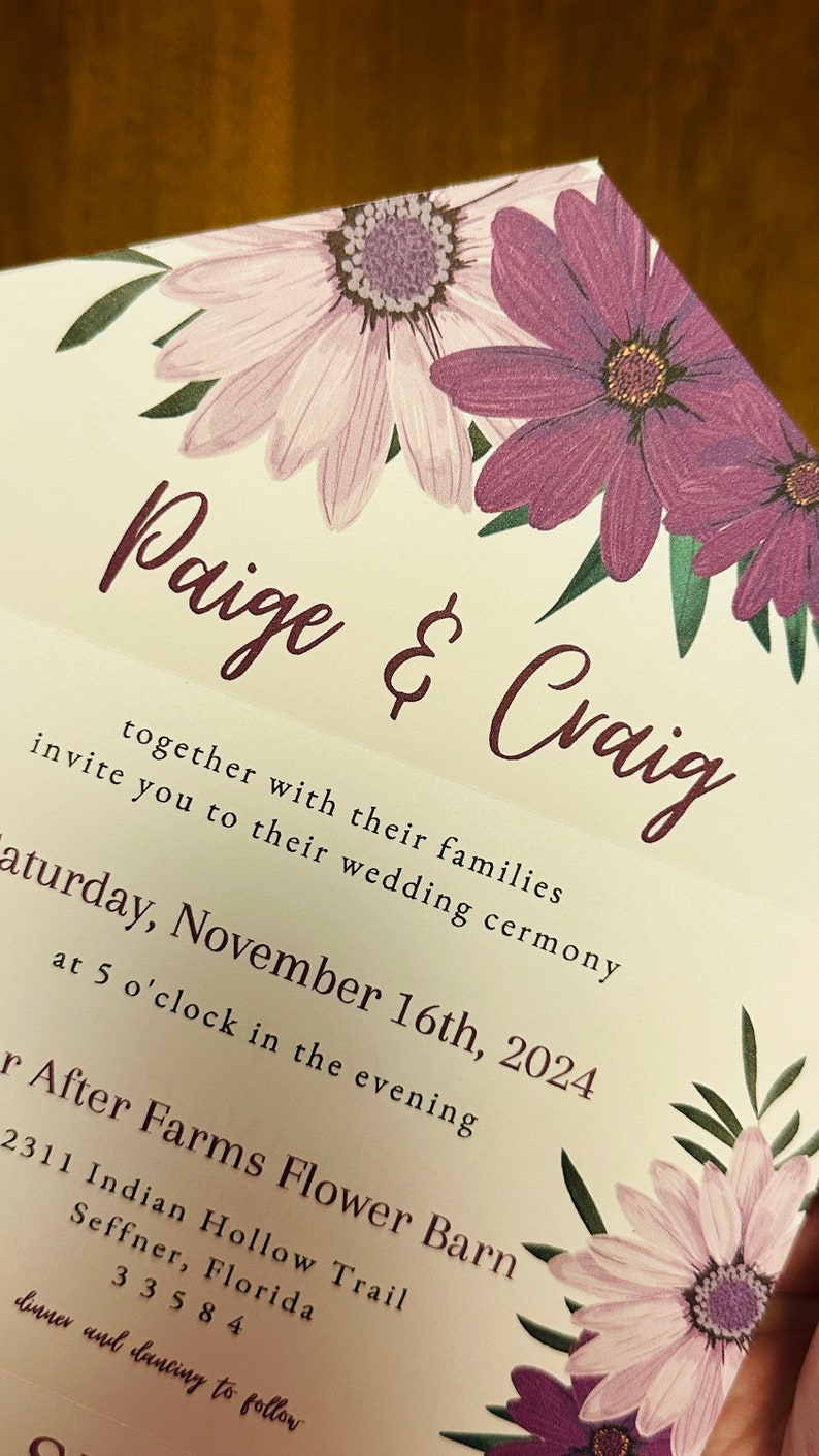 ALL-IN-ONE Invitation Template With Removable Rsvp Card, Fold and Send Invite, Diy All in One ...