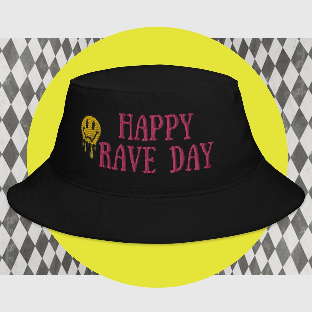 HAPPY RAVE DAY Bucket Hat Rave Bucket Hat Rave Hat Outfit Rave Fits ...