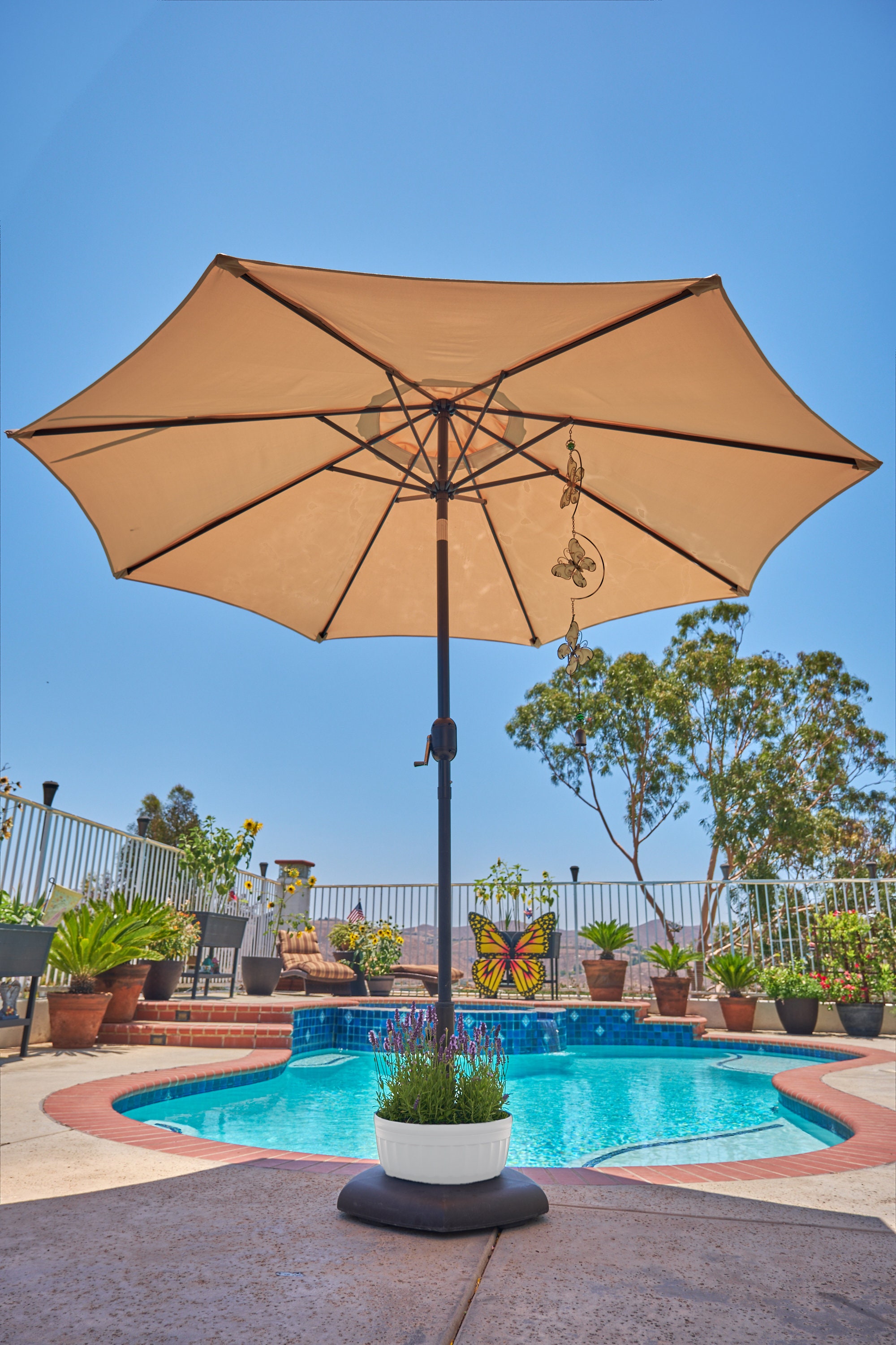 automatic umbrella for patio Bluu Automatic Market Umbrella