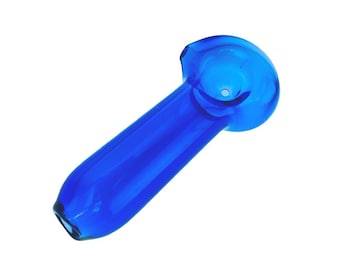 Hand Blown California Made Glass Pipe, Beautiful Light Blue Borosilicate Glass
