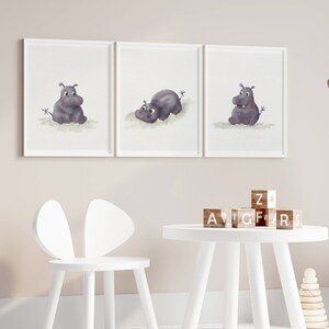 Druckbare Kinderzimmer-Kunst - Aquarell-Safari-Kinderzimmer-Wandkunst für Kinderzimmer-Dekor