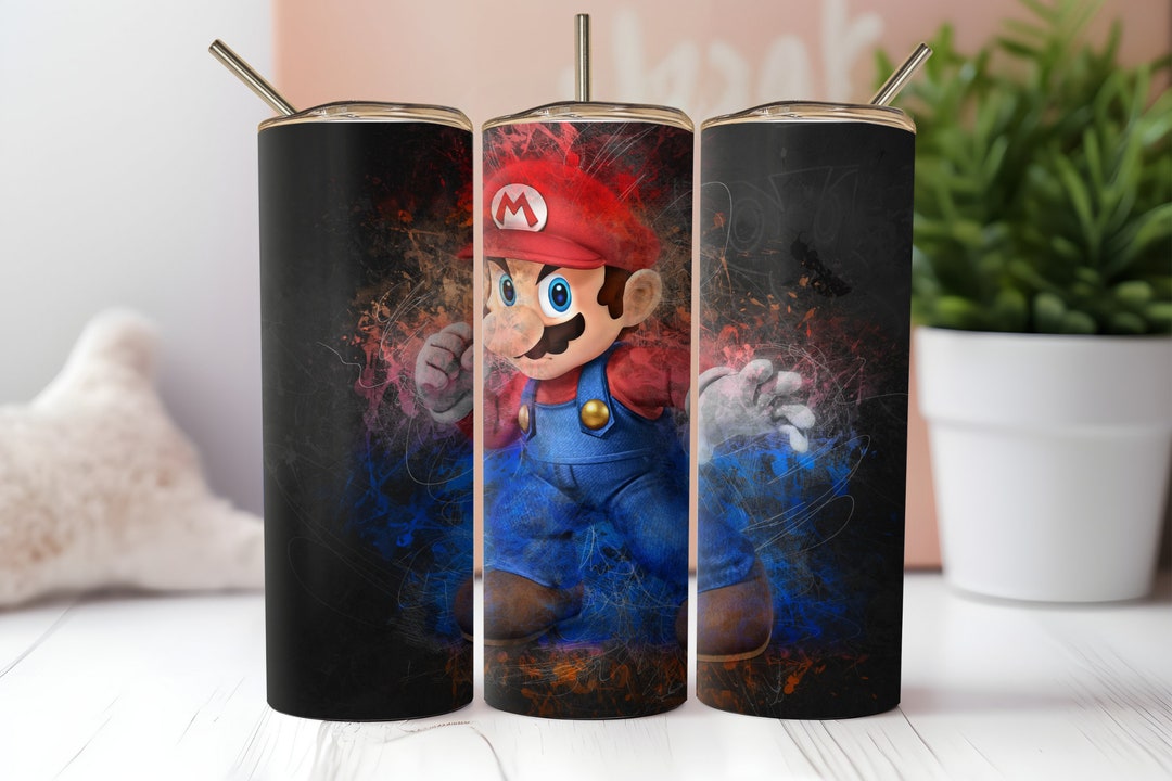 Regalo Gamer Ufficiale Tumbler Super Mario Ufficiale 700ml - Bicchiere Plastica Con Cannuccia | Personaggi Mario Bros | Regalo Gamer Plastic Cups - 2