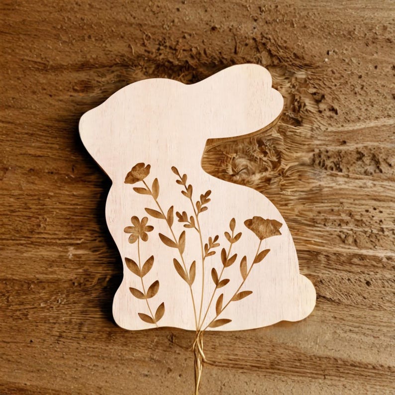 9 Floral Easter Bunny SVG DXF Bundle, Laser Cut Files Glowforge Cricut ...