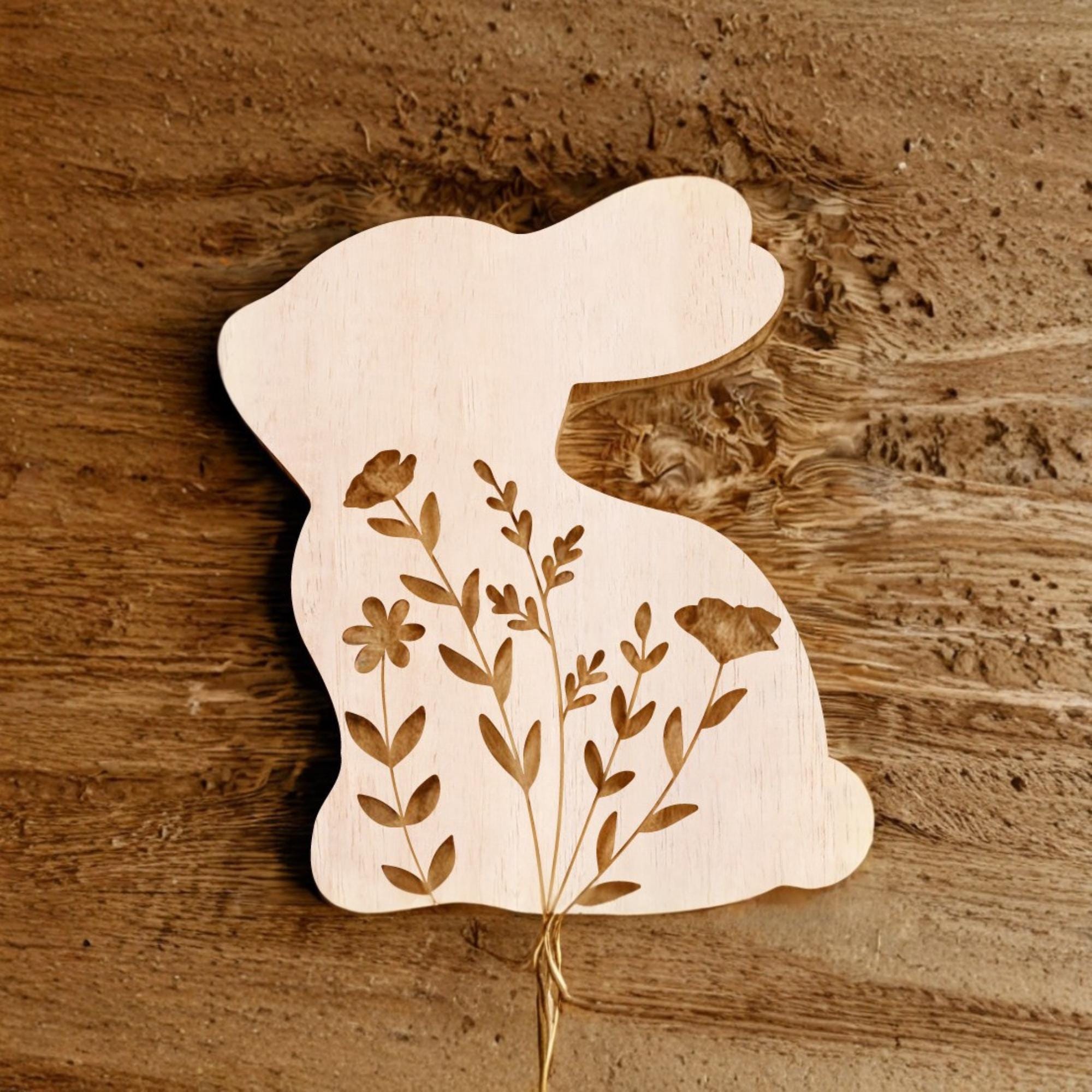 9 Floral Easter Bunny SVG DXF Bundle, Laser Cut Files Glowforge Cricut ...