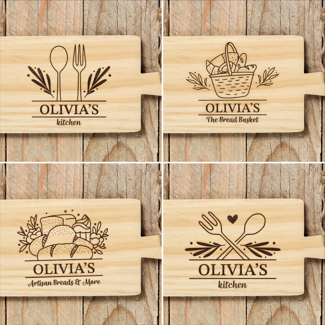 50 Kitchen Split Monogram SVG DXF Bundle, Family Cutting Board Laser ...