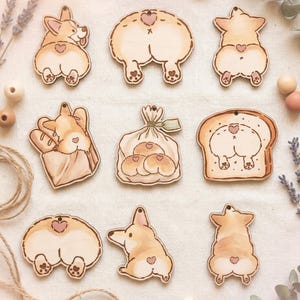 Cute Corgi Butt Tags SVG DXF, Laser Cut Files Glowforge Cricut (Digital Download)