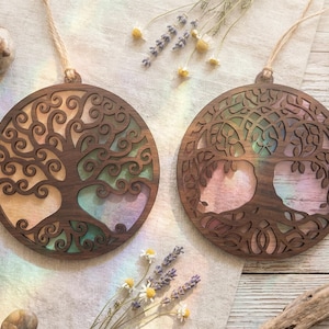 Árbol de la Vida Atrapasueños SVG, Archivos de corte láser Glowforge, Colgante de vidriera, Adorno acrílico (Descarga digital)