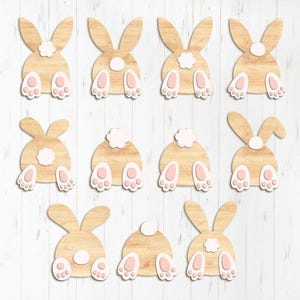 Osterhase flauschige Hintern SVG, Laser Cut Dateien Glowforge Silhouette Cricut, Kaninchen Schwanz Füße Pfoten Ohren, Bauernhof Tier Bauernhaus Garten Frühling