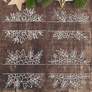 4 Floral Split frontière SVG, fichiers découpés au laser Glowforge Silhouette Cricut, cadre monogramme mariage bouquet feuille de fleurs, s'épanouir botanique bohème