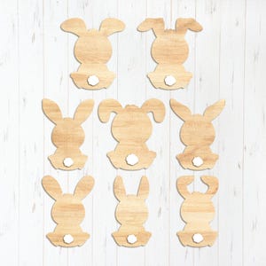 8 Bunny Butt Cartoon Style SVG, Cute Adorable Playful Rabbit, Laser Cut Files Glowforge Silhouette Cricut, Fluffy Back Tail Spring Decor 3D