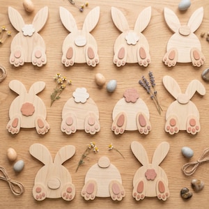 11 Easter Bunny Butt SVG DXF Bundle, Laser Cut Files Glowforge Cricut, Funny Fluffy Rabbit Tail (Digital Download)