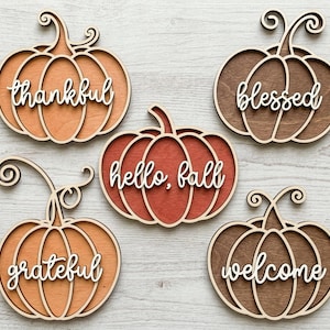 Herbstliches Kürbis-Bundle (SVG-Datei, Bauernhausdeko, Laserschnittdateien für Glowforge und Cricut) – Digitaler Download