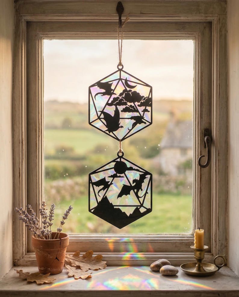 Dragons D20 Dice Suncatcher Bundle SVG DXF, Laser Cut Files Glowforge ...