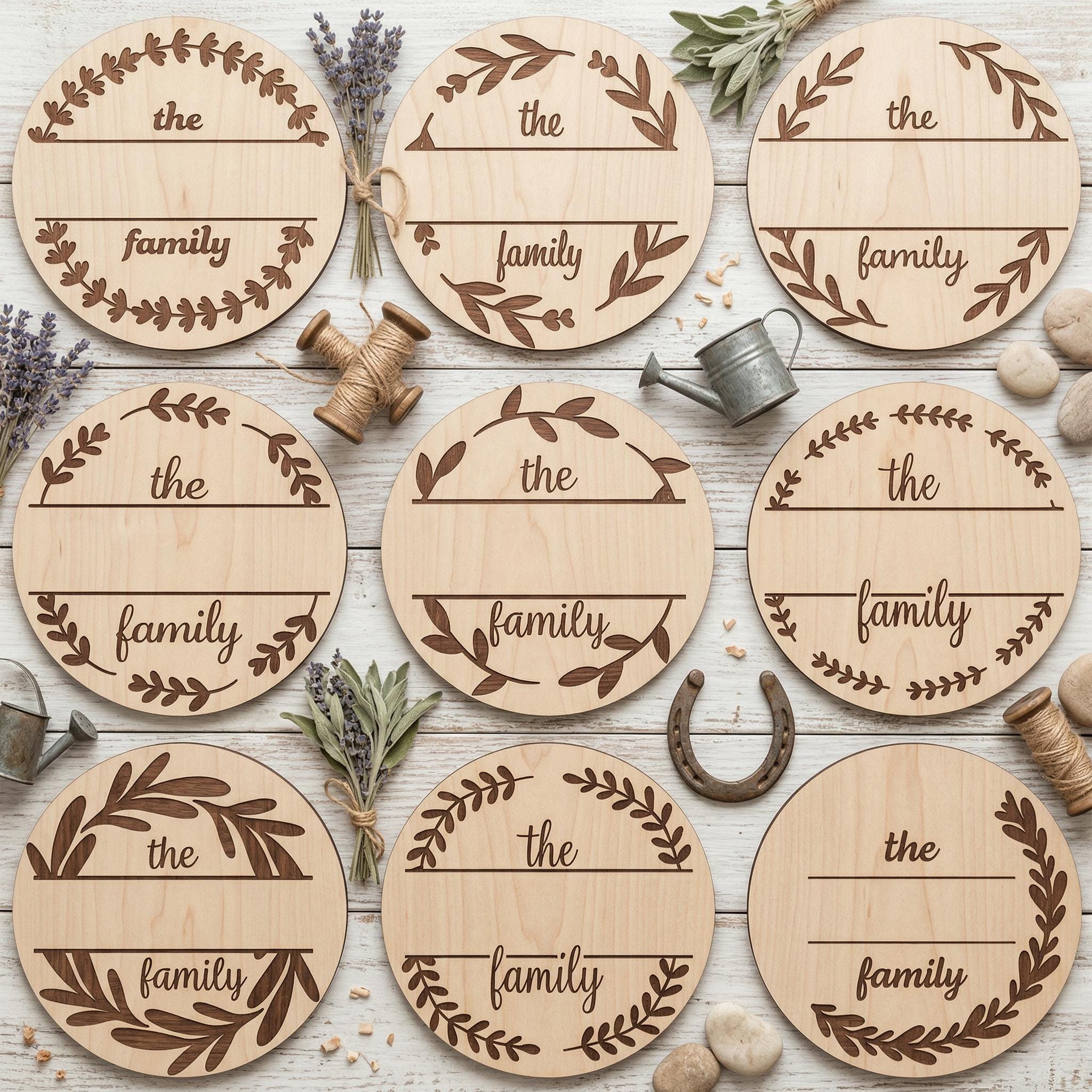 Split Family Sign Family Split Monogram SVG DXF, Laser Cut Files, Personalized Name ...