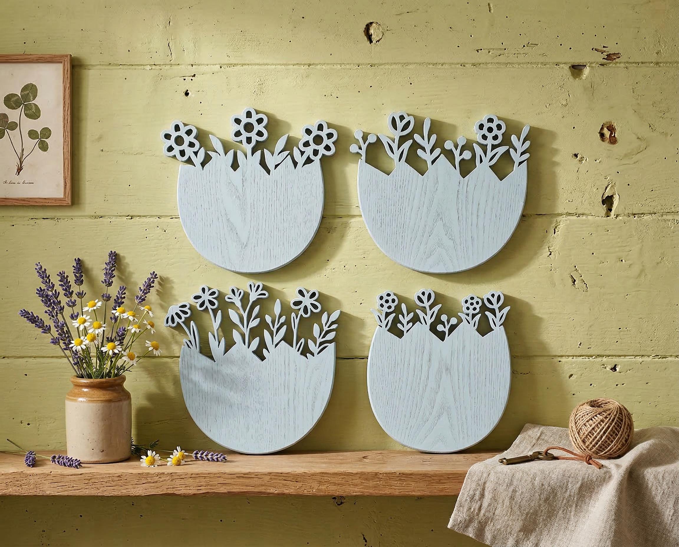 Floral Easter Cracked Egg SVG DXF Bundle, Laser Cut Files Glowforge ...