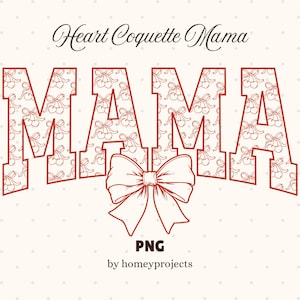 Lazo de mamá con corazón de cereza PNG, impresión por sublimación DTF DTG, club de mamás de Soft Girl Era, lazo decorativo de coqueta para primavera y verano, estilo preppy moderno