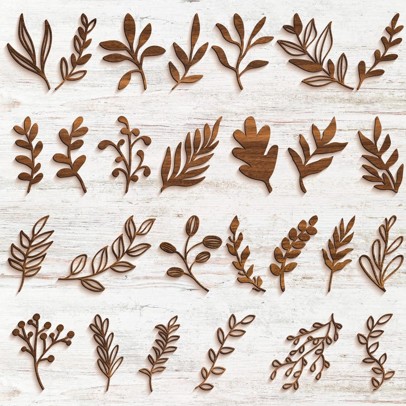 Leaf Design Dxf File Boho Leaves Svg Cut File - Etsy