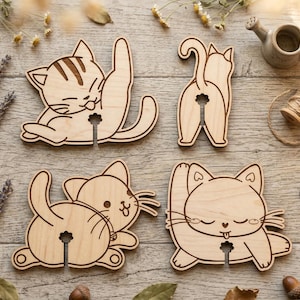 Katze Hintern Brot Clips SVG DXF, Laser Cut Files Glowforge (Digitaler Download)
