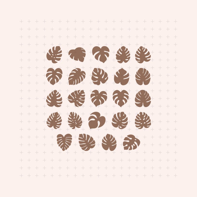 24 Monstera Coaster SVG DXF, Laser Cut Files Glowforge (digital ...