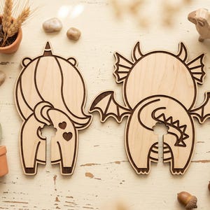 Unicorn and Dragon Butt Bread Clips SVG DXF, Laser Cut Files Glowforge, Plastic Bag Holder & Fastener (Digital Download)