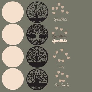 Tree Round Sign Family Tree Round Sign Bundle SVG DXF, Laser Cut Files Glowforge, Front ...