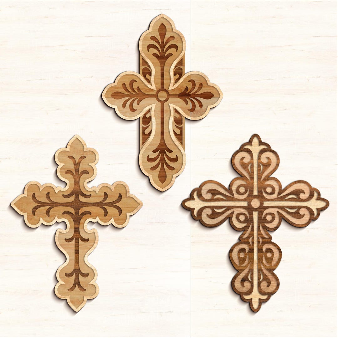 Geschichtetes Kreuz Set SVG Dxf Png, Laser Cut Dateien Glowforge ...