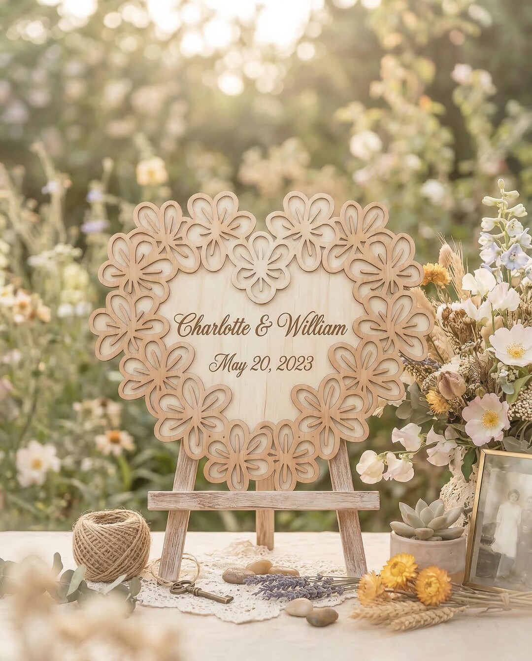 Floral Heart Frame SVG DXF, Laser Cut Files Glowforge Cricut, Wedding ...