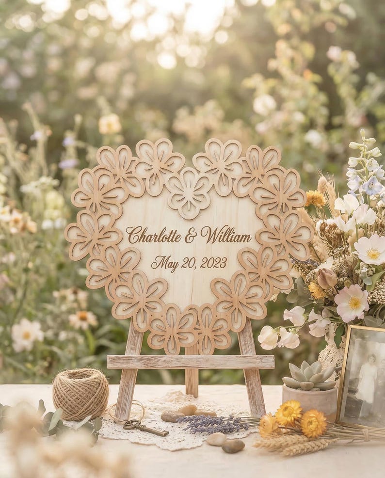 Floral Heart Frame SVG DXF, Laser Cut Files Glowforge Cricut, Wedding ...