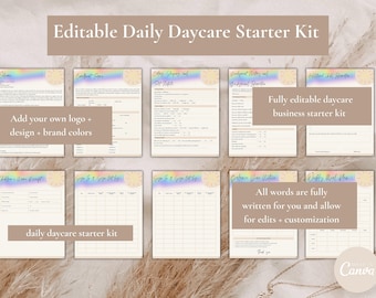 Editable Daycare Starter Kit: 40+ Forms & Contract Templates (Canva, Digital Download)