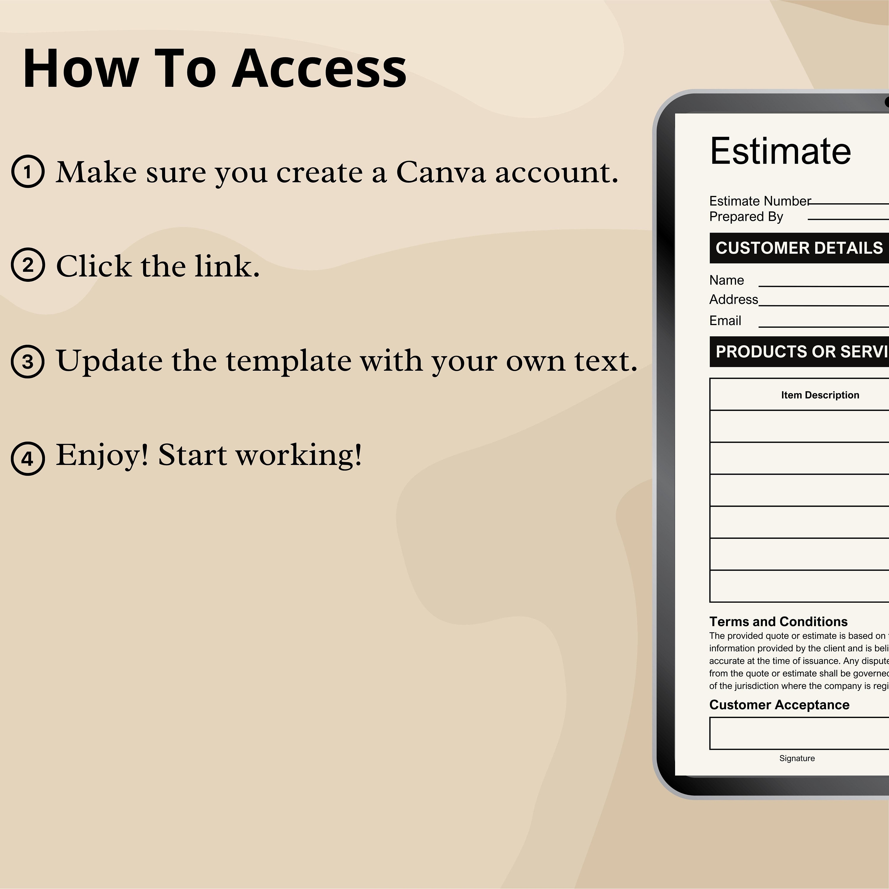 Business Estimate Template on Canva