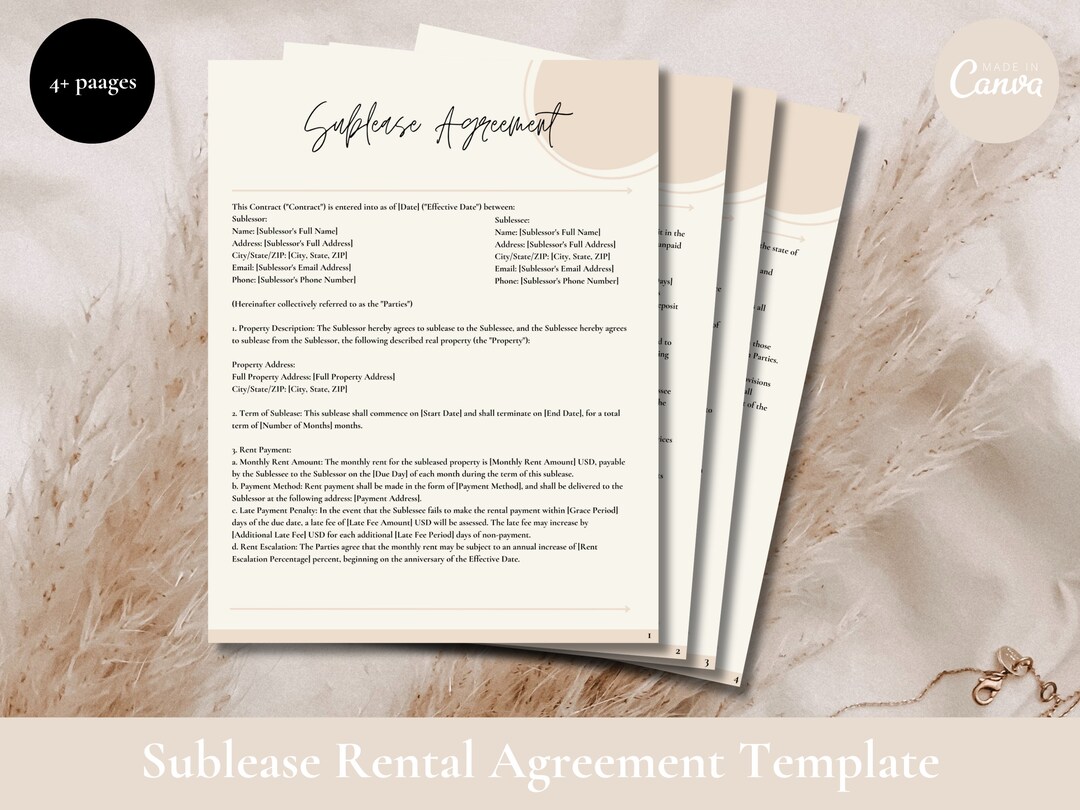 Sublet Rental Agreement Template Sublease Form Sublease Template Sublet