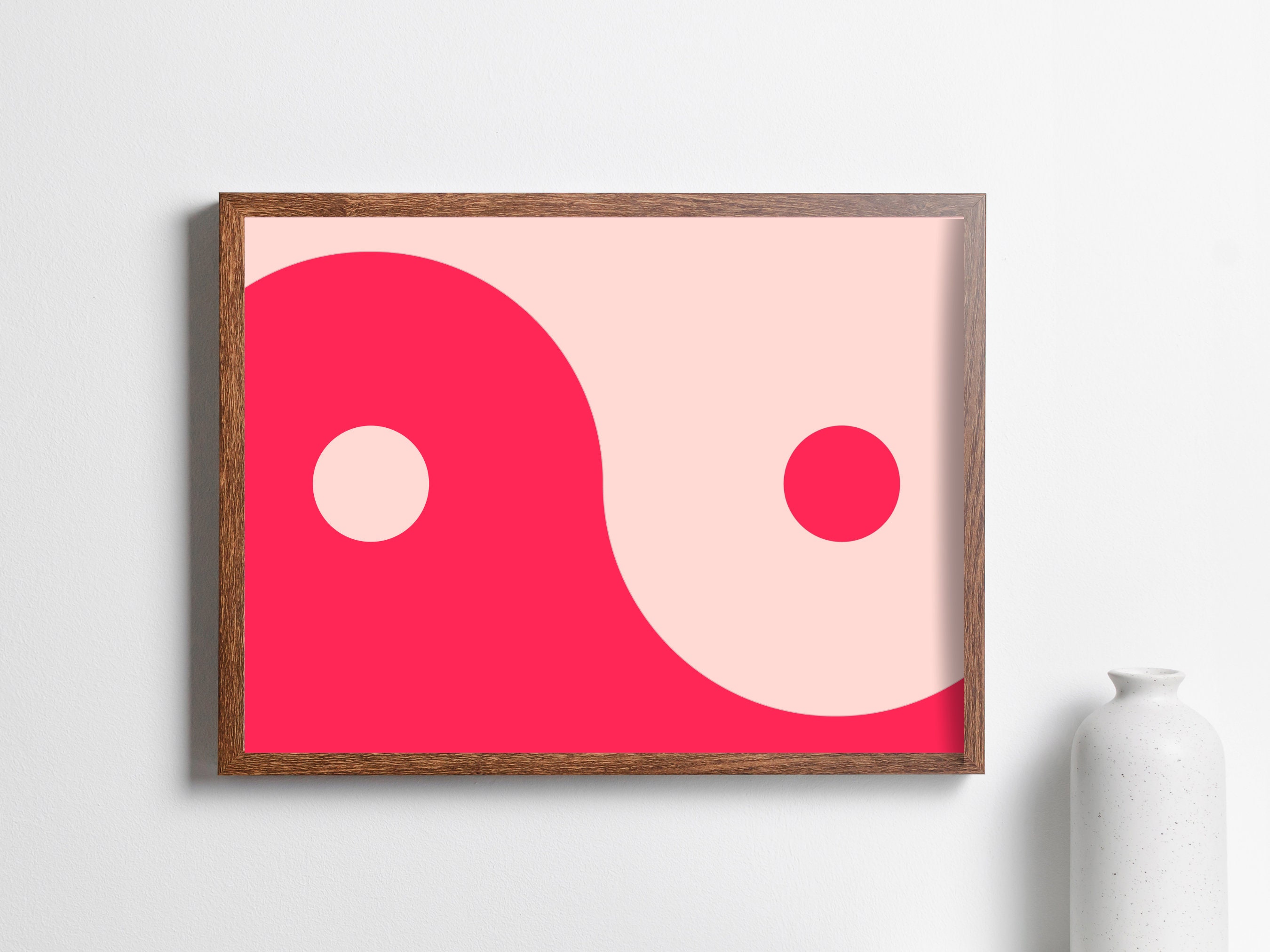 Yin Yang Art Modern Yin Yang Art Pink Wall Art Colourful - Etsy UK