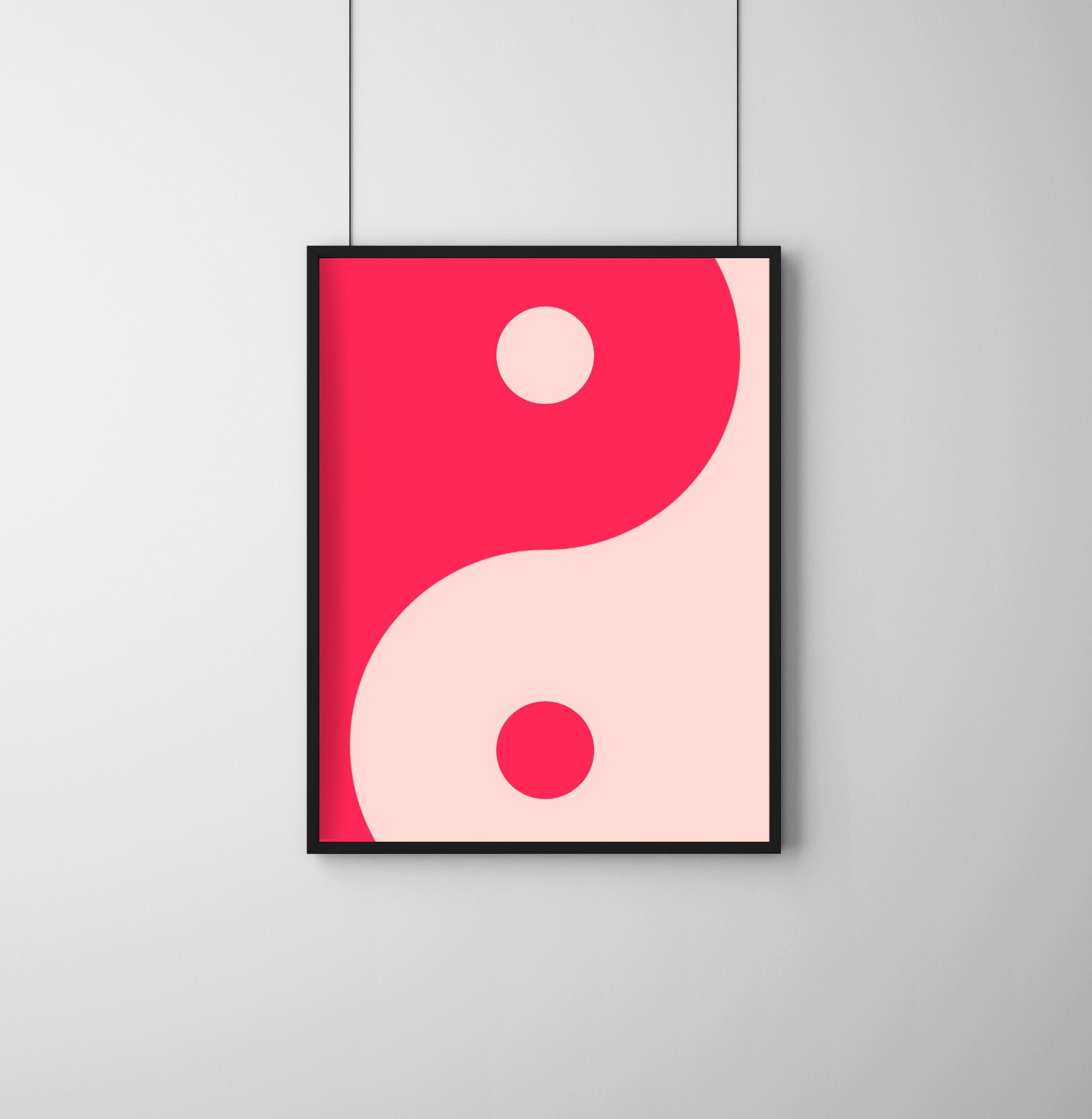 Yin Yang Art Modern Yin Yang Art Pink Wall Art Colourful - Etsy UK