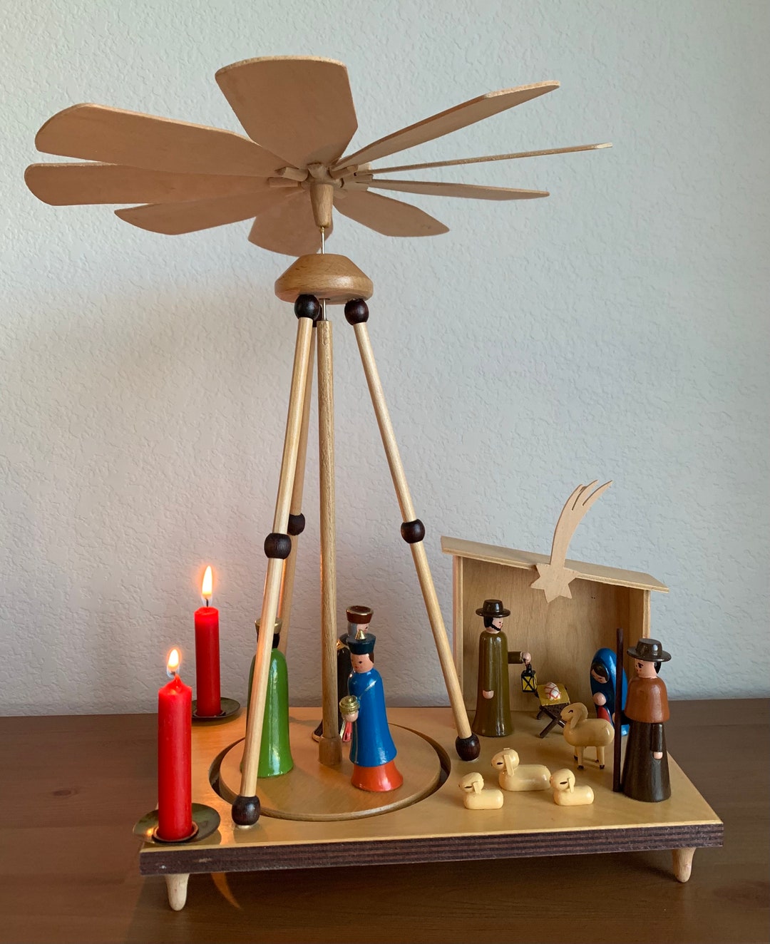 Vintage German Christmas Pyramid Circa 1960s With Original Box Etsy