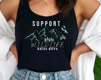 Mom Tank, Mom Shirt, Mom Tank Top, Mom of boys, Boy Mom gift, Mama tank, mom gift, gift for mom, wildlife