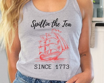 Fourth of July Tank, Patriotic tank, Memorial Day tank, woman tank top, razor back, freedom, Tea Party