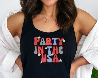 Fourth of July Tank, Patriotic tank, Memorial Day tank, woman tank top, razor back, freedom, Red White and Blue
