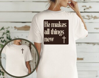 Christian Comfort Colors® T-shirt, Bible Verse Shirt, Cross Outfit, Faith Clothing, Jesus Lover Tee, Christian Church Tee Gifts