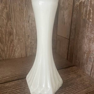 Vintage Hoosier Glass milk glass bud vase 6&quot; tall