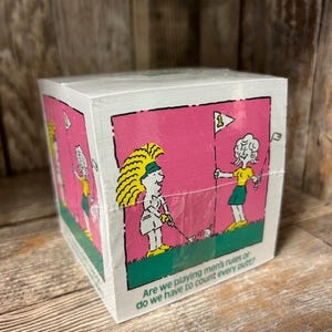 Vintage Are We Playing By Men's Rules Golf Humor Sticky Note Notepad Cube